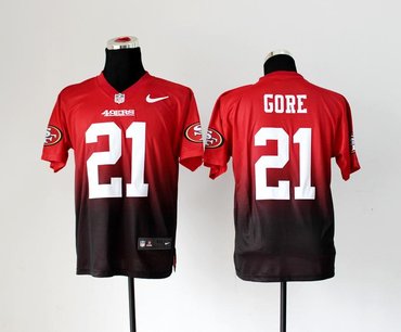 NEW San Francisco 49ers 21 Frank Gore Red Black Drift Fashion II Elite NFL Jerseys