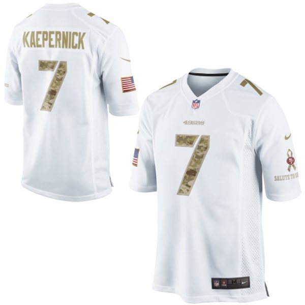 New San Francisco 49ers #7 Colin Kaepernick Salute to Service Game White Jersey