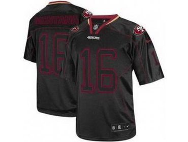 NEW San Francisco 49ers 16 Joe Montana Elite Lights Out Black NFL Jerseys