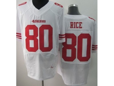 NEW NFL San Francisco 49ers 80 Jerry Rice White Elite Jerseys