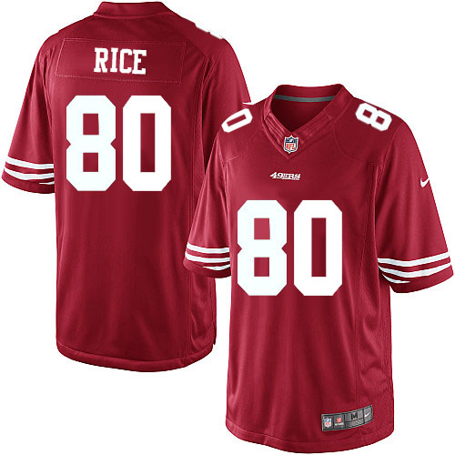 NEW NFL San Francisco 49ers 80 Jerry Rice Red Limited Jerseys