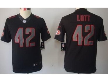 2012 NEW NFL San Francisco 49ers 42 Ronnie Lott Black Jerseys (Impact Limited)