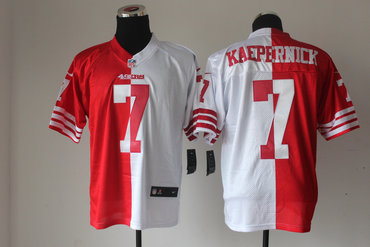 NEW NFL San Francisco 49ers 7 Colin Kaepernick red-white jerseys(Elite split)