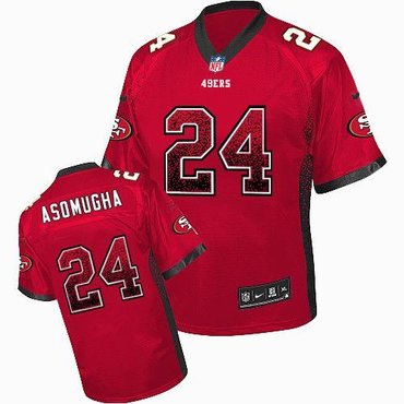 NEW San Francisco 49ers 24 Nnamdi Asomugha Red Team Color Stitched NFL Elite Drift Fashion Jersey