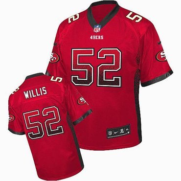 NEW San Francisco 49ers 52 Patrick Willis Red Team Color Stitched NFL Elite Drift Fashion Jersey