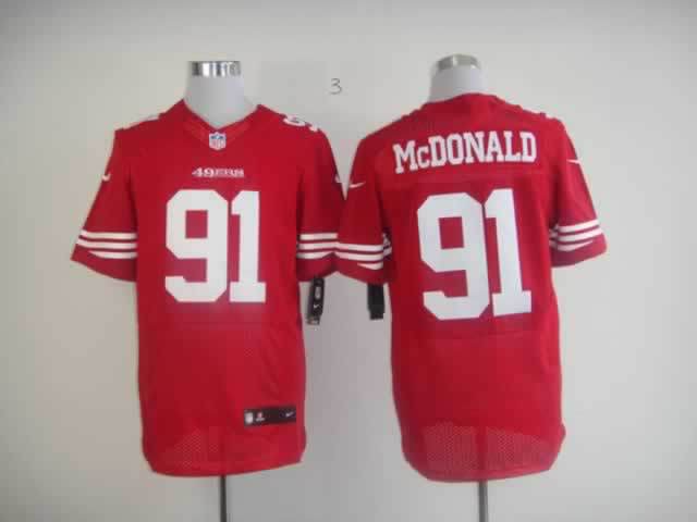 NEW NFL San Francisco 49ers 91 Ray McDonald Red Jerseys(Elite)