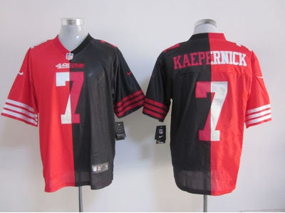 NEW NFL San Francisco 49ers 7 Colin Kaepernick red-black jerseys(Elite split)