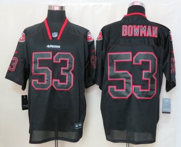 NEW NFL San Francisco 49ers 53 Navorro Bowman Lights Out Black Elite Jerseys