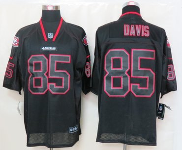 NEW NFL San Francisco 49ers 85 Vernon Davis Lights Out Black Elite Jerseys