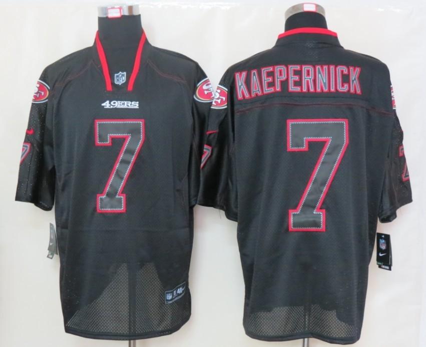 2012 NEW NFL San Francisco 49ers 7 Colin Kaepernick Lights Out Black Elite Jerseys