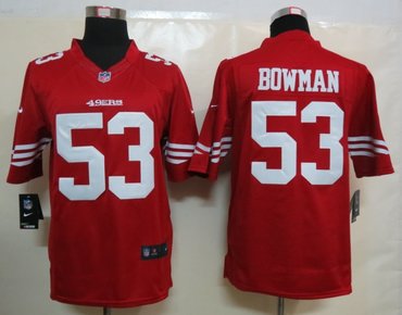 2012 NEW NFL San Francisco 49ers 53# Navorro Bowman Red Jerseys(Limited)