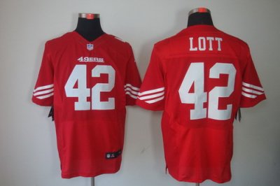 2012 NEW NFL San Francisco 49ers 42 Ronnie Lott Red Jerseys (Elite)