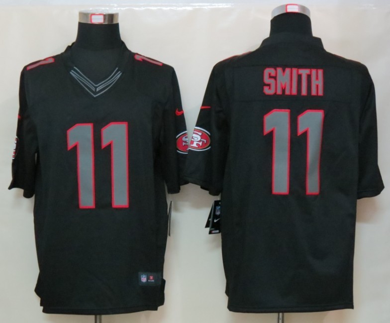 2012 NEW NFL San Francisco 49ers 11 Alex Smith Black Jerseys (Impact Limited)