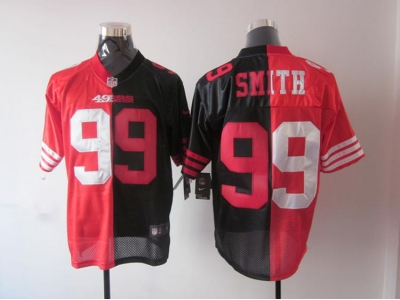 NEW NFL San Francisco 49ers #99 Aldon Smith black-red jerseys(Elite split)