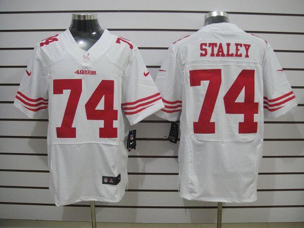 2012 NEW NFL San Francisco 49ers 74 Staley White Jerseys (Elite)