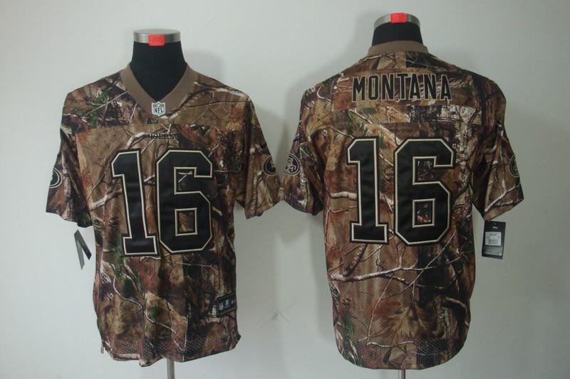 NEW NFL San Francisco 49ers 16 Joe Montana Camo jerseys(Elite)