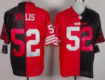 NEW San Francisco 49ers 52 Patrick Willis Black-Red Split Elite NFL Jerseys