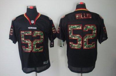 NEW San Francisco 49ers 52 Patrick Willis Lights Out Black Elite Jerseys(Camo Number)