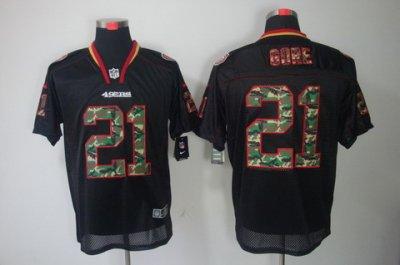 NEW San Francisco 49ers 21 Frank Gore Lights Out Black Elite Jerseys(Camo Number