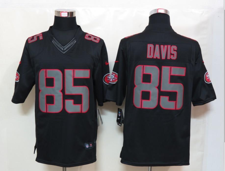 2012 NEW NFL San Francisco 49ers 85 Vernon Davis Black Jerseys (Impact Limited)