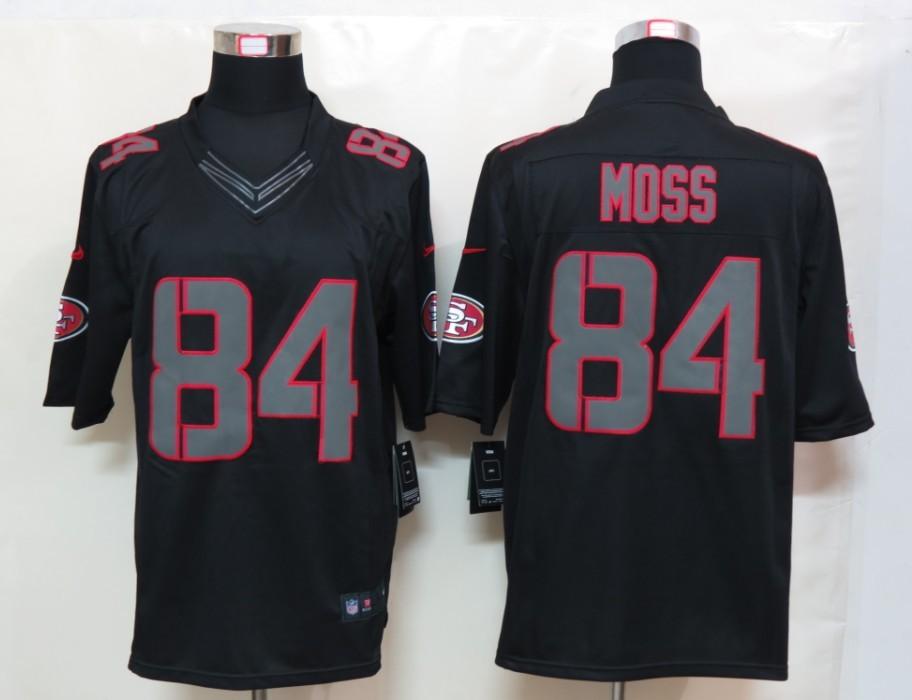 2012 NEW NFL San Francisco 49ers 84 Randy Moss Black Jerseys (Impact Limited