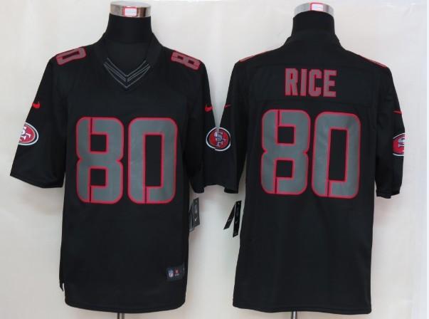 2012 NEW NFL San Francisco 49ers 80 Rice Black Jerseys (Impact Limited)