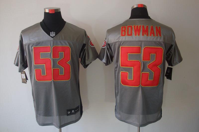 2012 NEW NFL San Francisco 49ers 53 Navorro Bowman Grey Shadow Jerseys