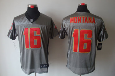 2012 NEW NFL San Francisco 49ers 16 Joe Montana Grey Shadow Jerseys