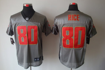 2012 NEW NFL San Francisco 49ers 80 Rice Grey Shadow Jerseys