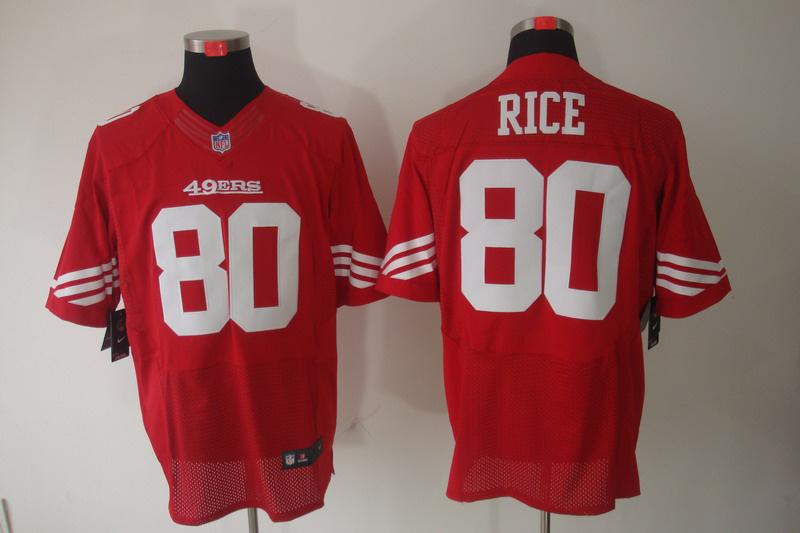 2012 NEW NFL San Francisco 49ers 80 Rice Red Jerseys (Elite)