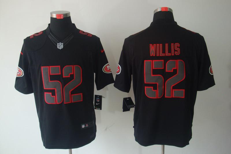 2012 NEW NFL San Francisco 49ers 52 Patrick Willis Black Jerseys (Impact Limited)