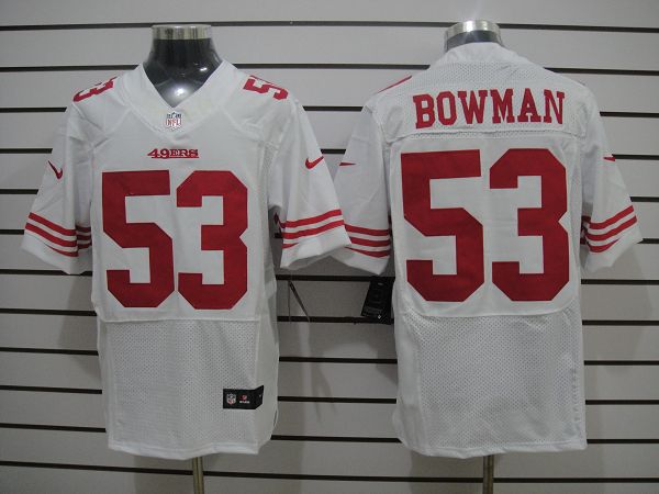 2012 NEW NFL San Francisco 49ers 53 Navorro Bowman White Jerseys (Elite)