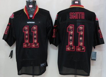 2012 NEW NFL San Francisco 49ers 11 A.Smith Lights Out Black Elite Jerseys