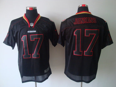 2012 NEW NFL San Francisco 49ers 17 A.J. Jenkins Lights Out Black Elite Jerseys