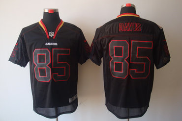 2012 NEW NFL San Francisco 49ers 85 Vernon Davis Lights Out Black Elite Jerseys