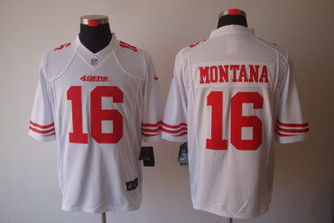 2012 NEW NFL San Francisco 49ers 16 Joe Montana White jerseys (Limited)