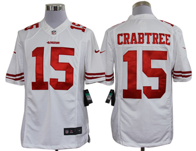 2012 NEW NFL San Francisco 49ers 15 Michael Crabtree White jerseys (Limited)