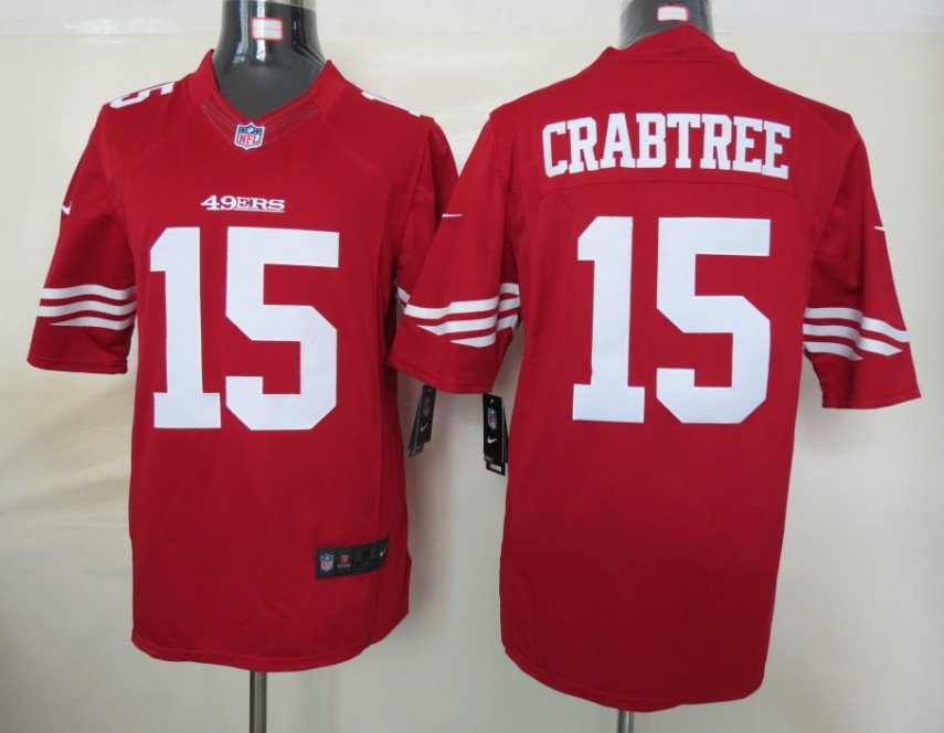 2012 NEW NFL San Francisco 49ers 15 Michael Crabtree Red jerseys (Limited)