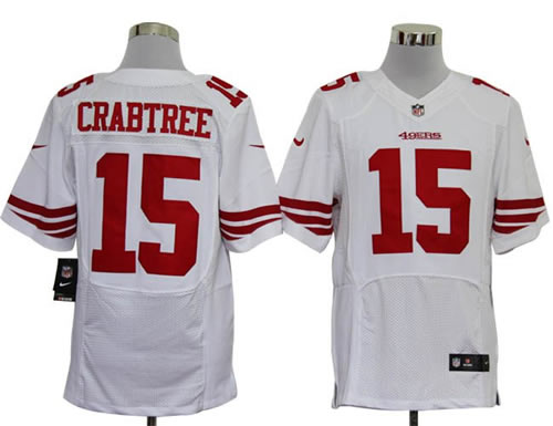 2012 NEW NFL San Francisco 49ers 15 Michael Crabtree White Jerseys (Elite)