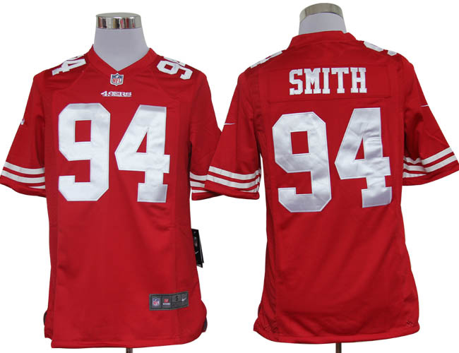 2012 NEW NFL San Francisco 49ers #94 Justin Smith Red Jerseys (Game)