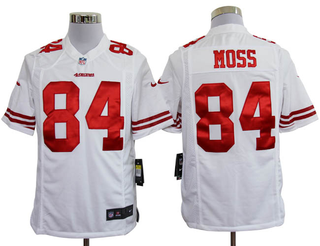 2012 nfl san francisco 49ers 84 randy moss white jerseys (game)