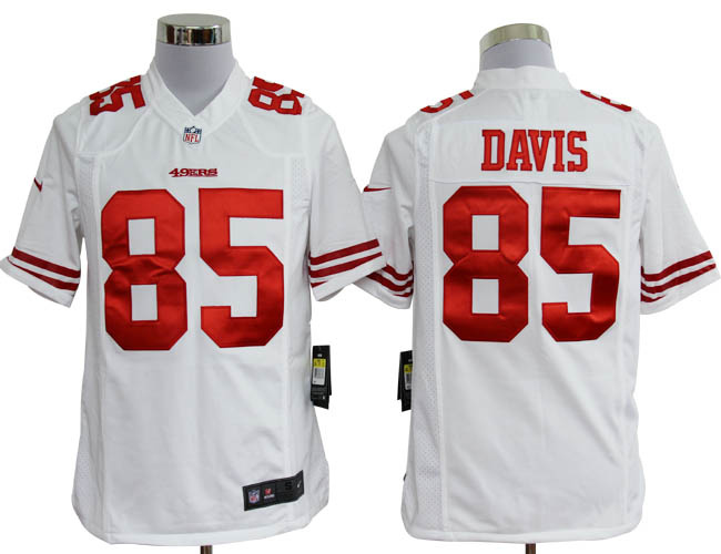 2012 nfl san francisco 49ers 85 vernon davis game white jerseys