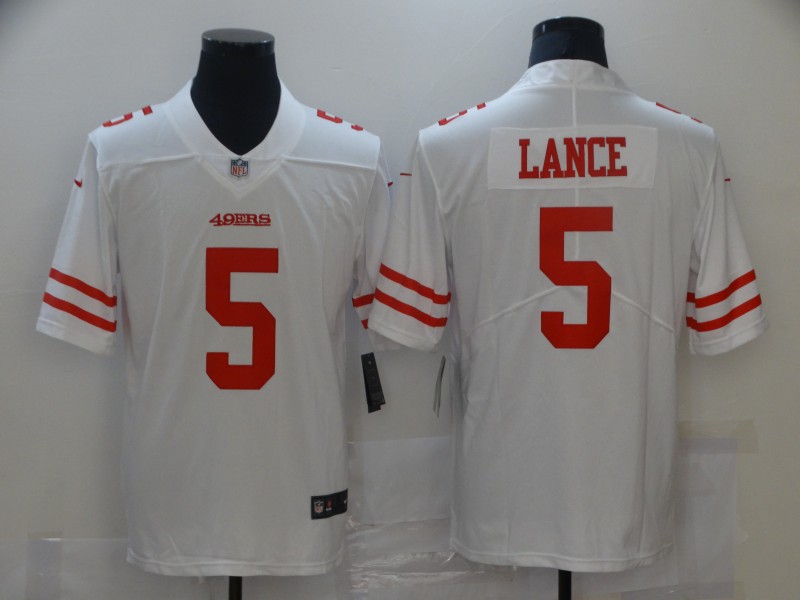 Men San Francisco 49ers #5 Trey Lance Jersey White 2021 Limited Football