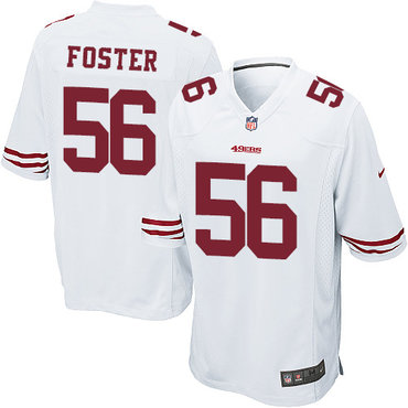 Men's Nike 49ers #56 Reuben Foster White Stitched NFL Game Jersey