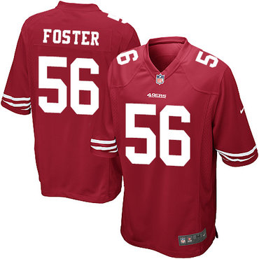 Men's Nike 49ers #56 Reuben Foster Red Stitched NFL Game Jersey