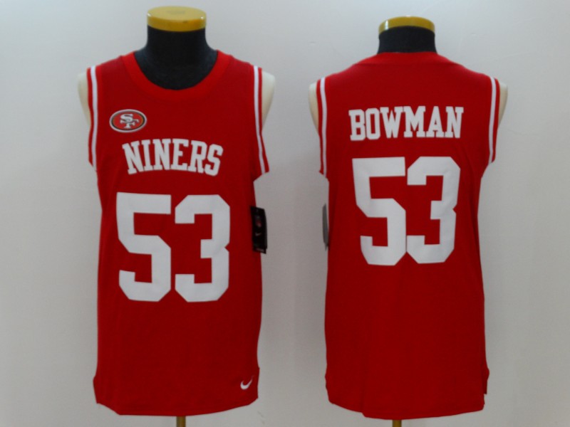 Nike 49ers 53 NaVorro Bowman Red Color Rush Men's Tank Top