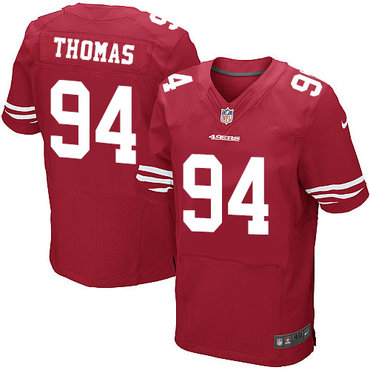 Nike 49ers #94 Solomon Thomas Red Team Color Men's Stitched NFL Elite Jersey