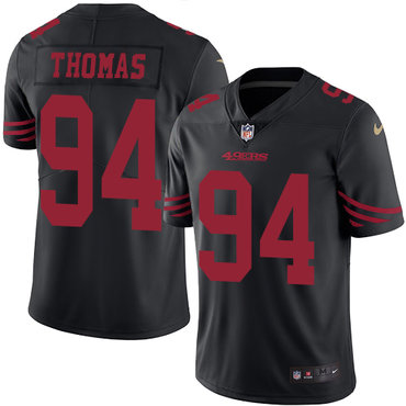 Nike 49ers #94 Solomon Thomas Black Men's Stitched NFL Limited Rush Jersey