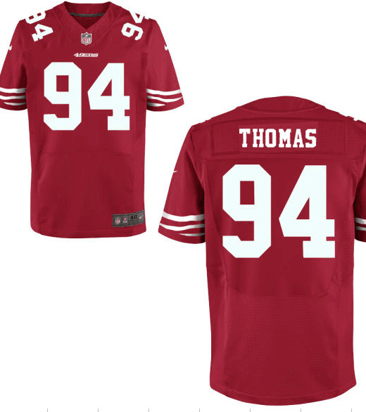 Men's 2017 NFL San Francisco 49ers #94 Solomon Thomas Red Team Color Stitched NFL Nike Elite Jersey