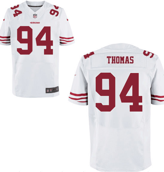 Men's 2017 NFL San Francisco 49ers #94 Solomon Thomas White Stitched NFL Nike Elite Jersey